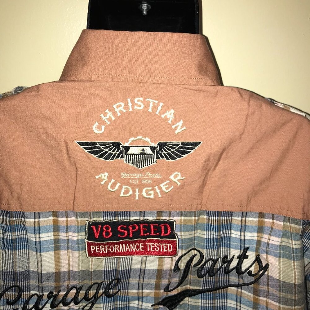 Men's Christian Audigier Pearl Snap Button Long Sleeve Western Shirt -Size: XL - Picture 12 of 16
